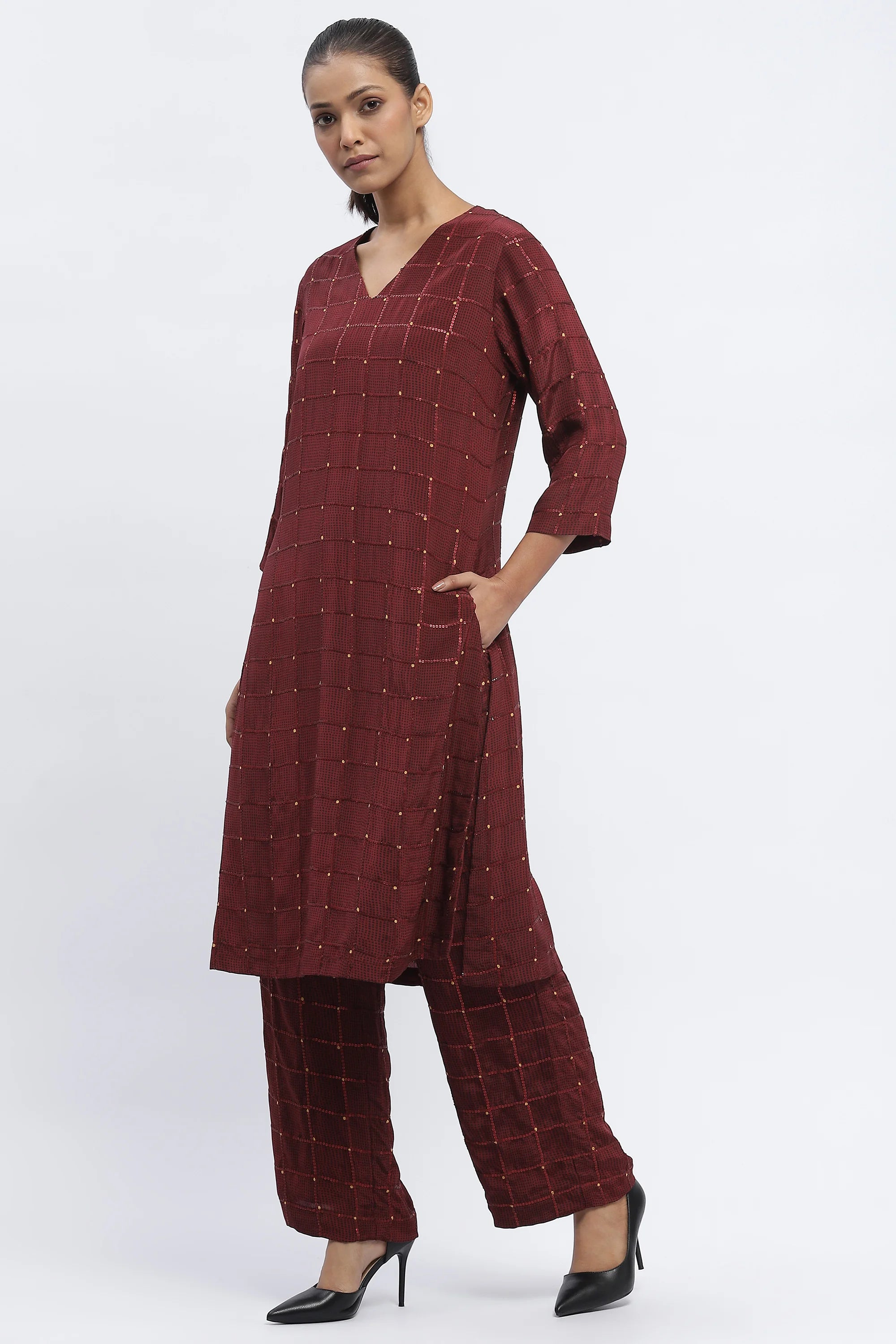Dot Checks Kurta