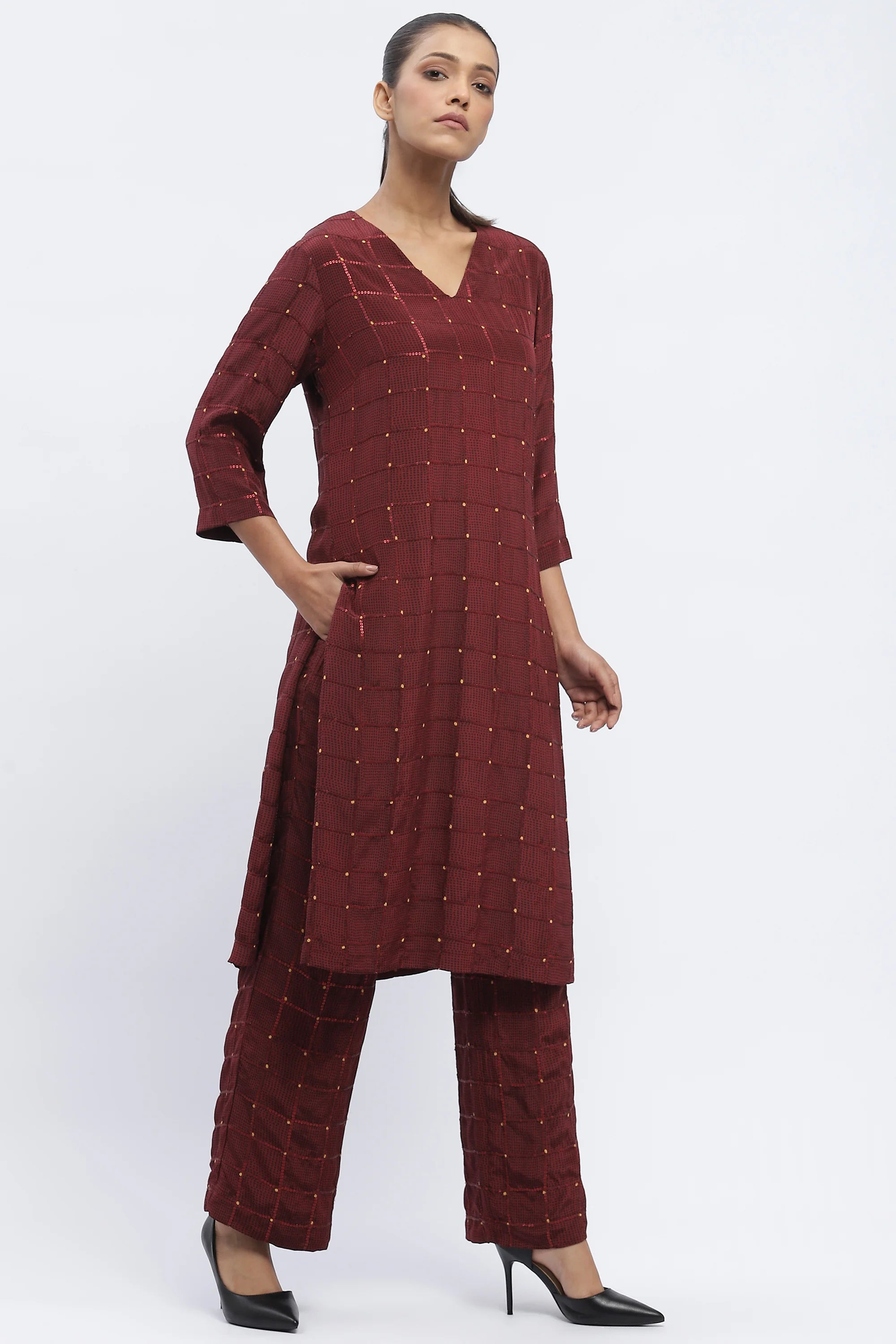 Dot Checks Kurta