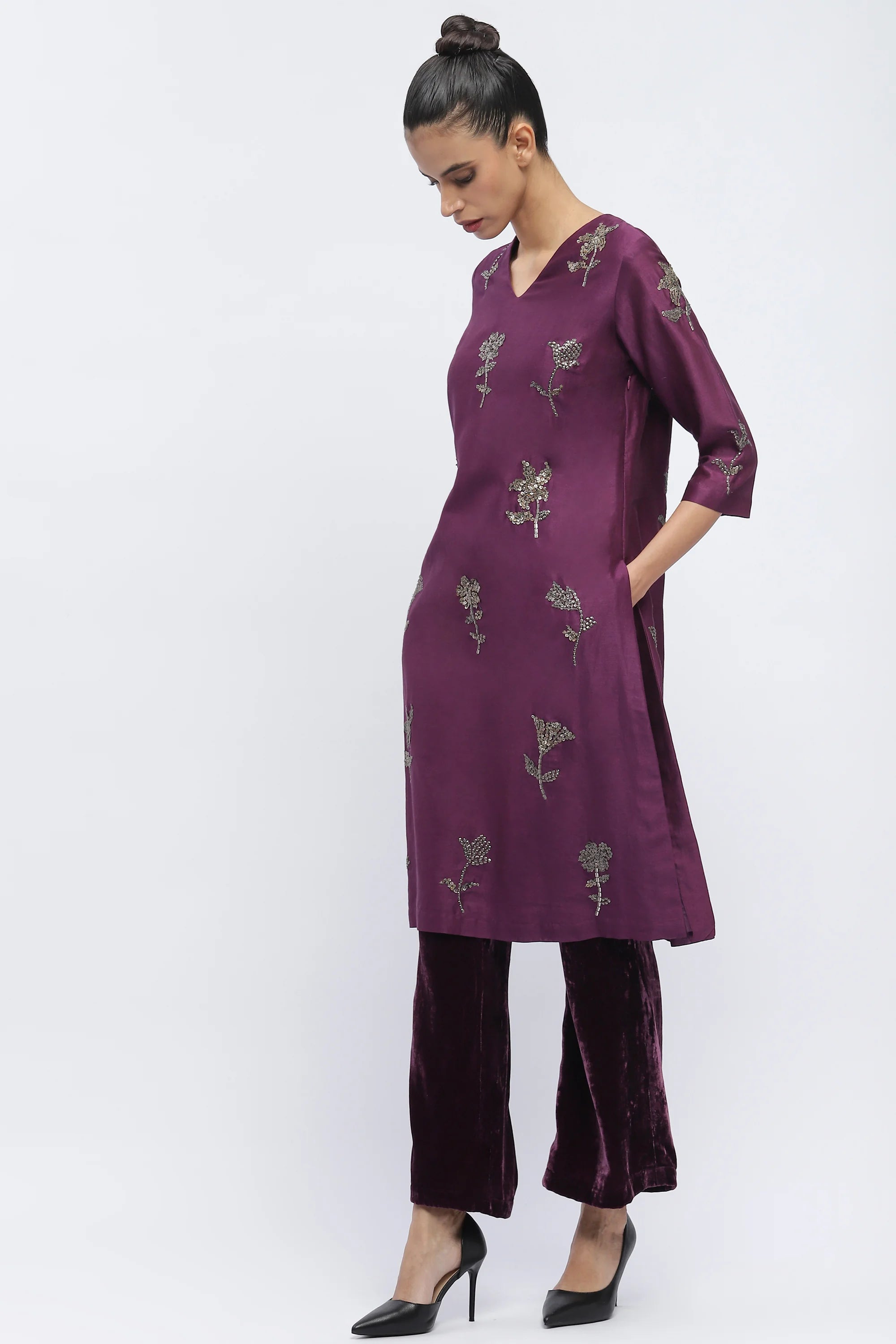 Sequin Buta Kurta
