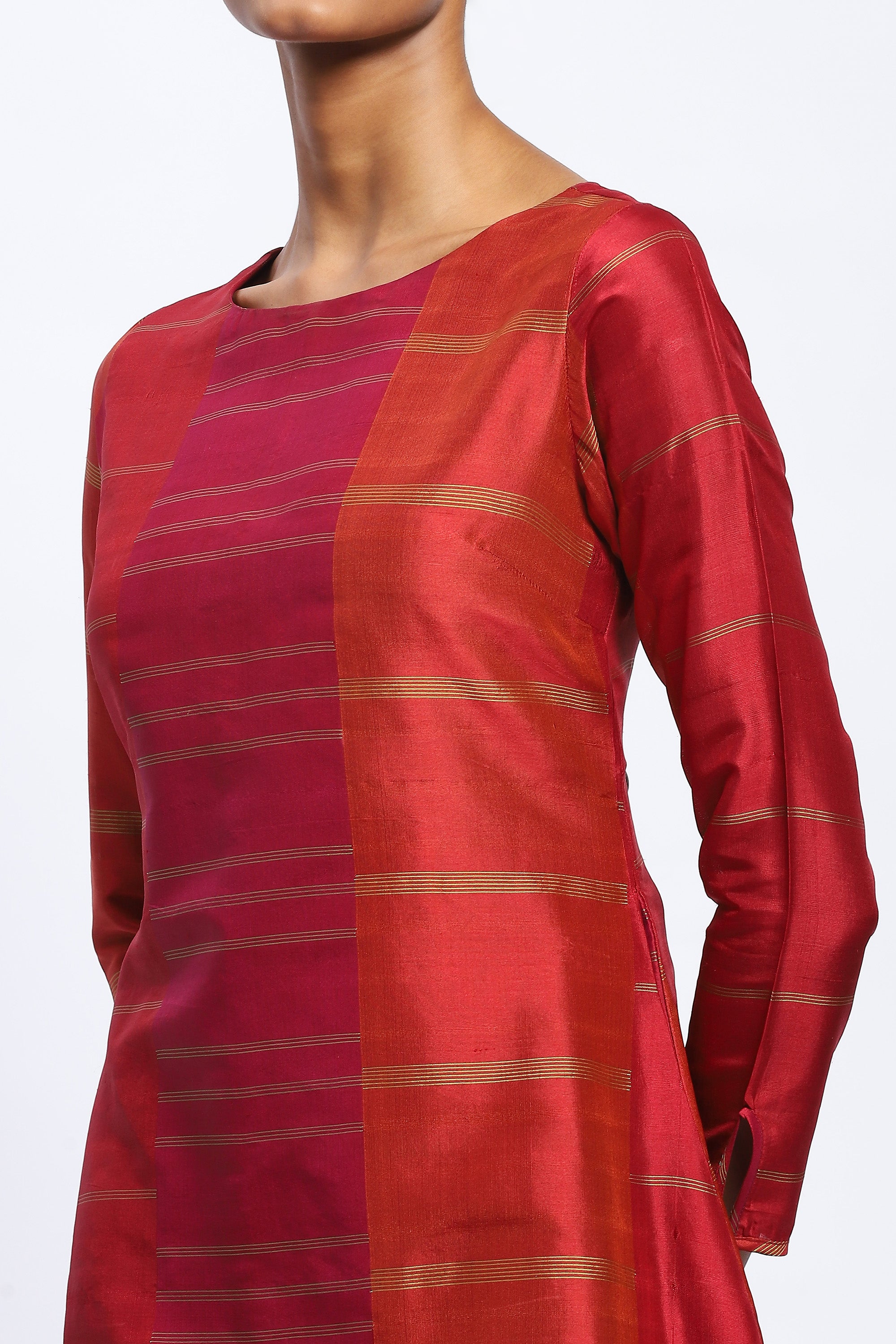 Woven Colourblock Kurta