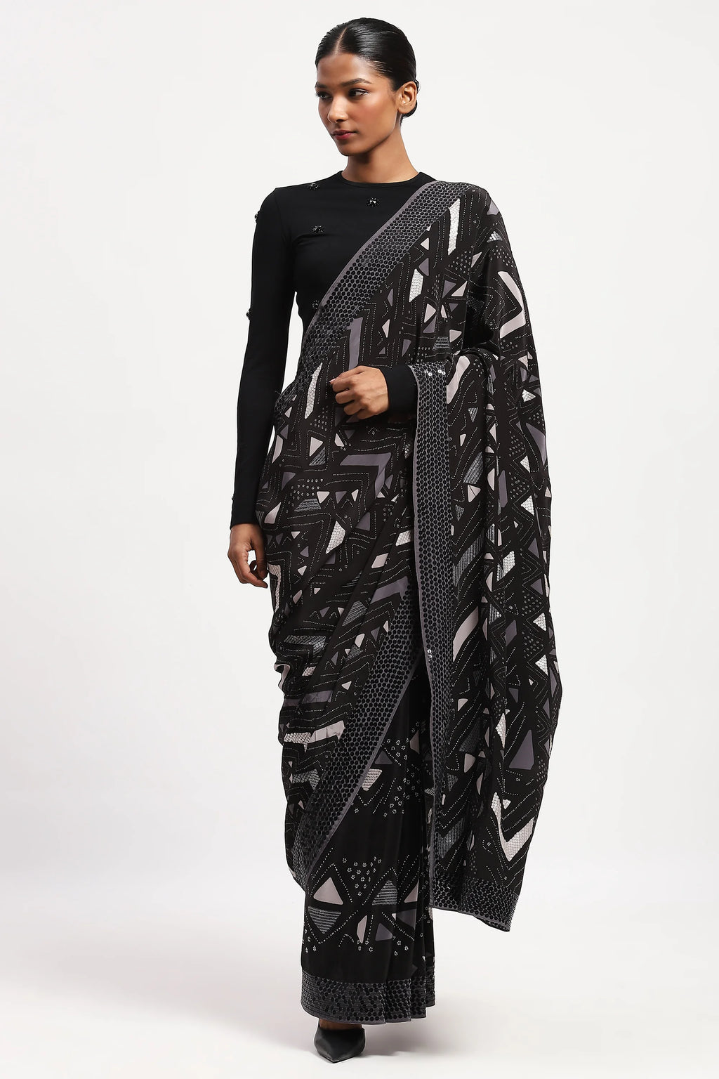 Embellished Chevron Saree