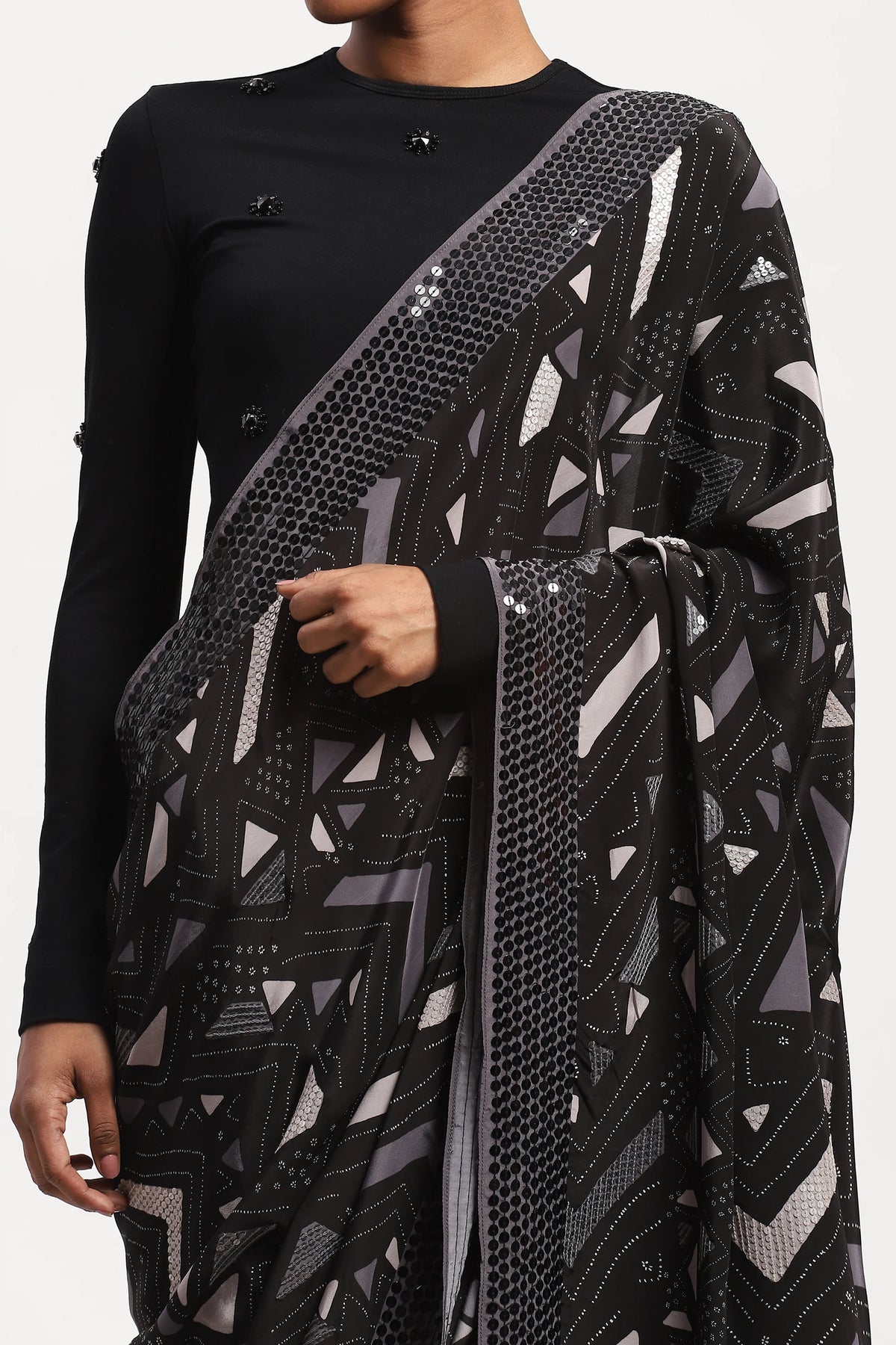 Embellished Chevron Saree