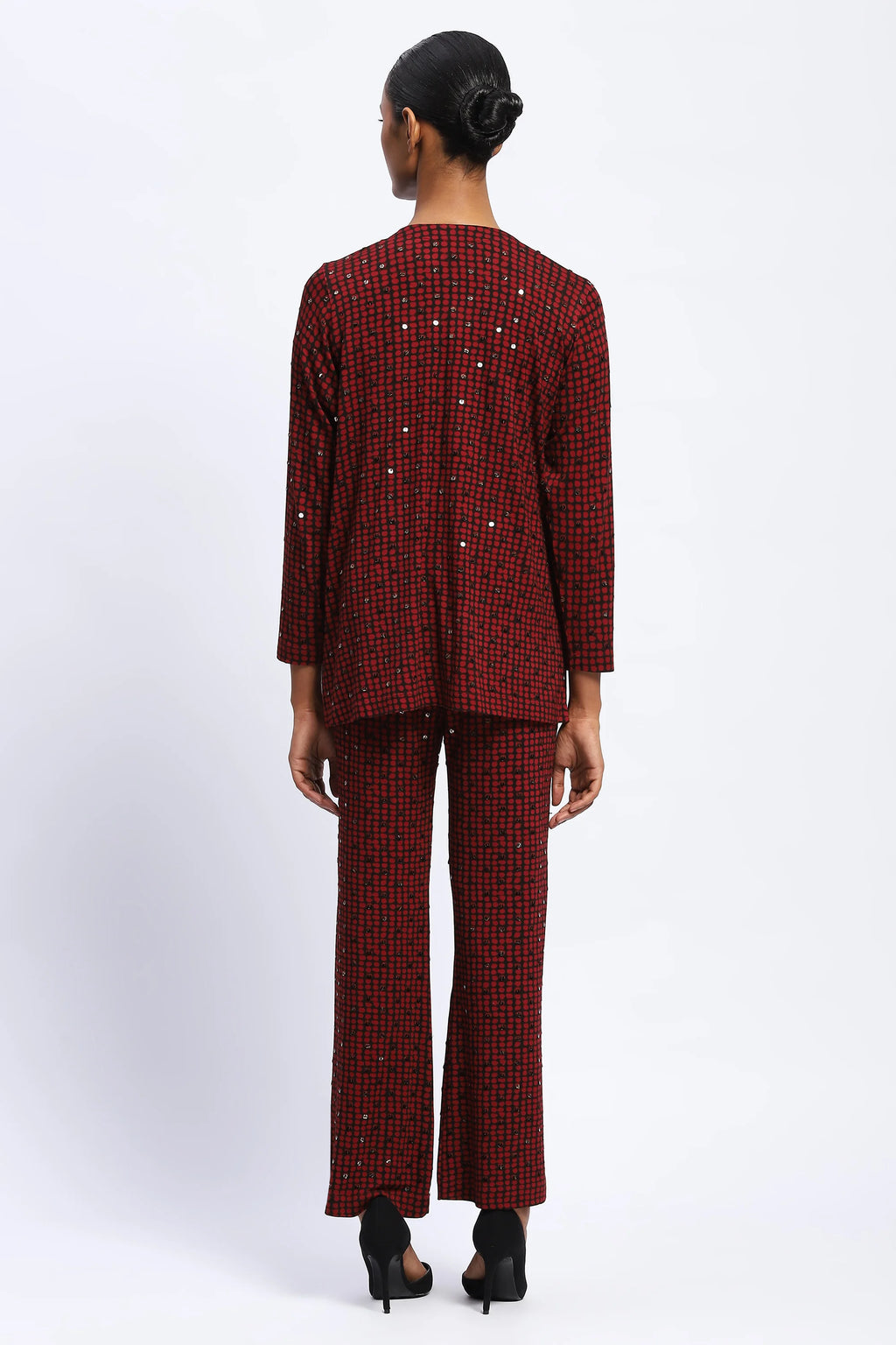 Embellished Dot Print Shrug