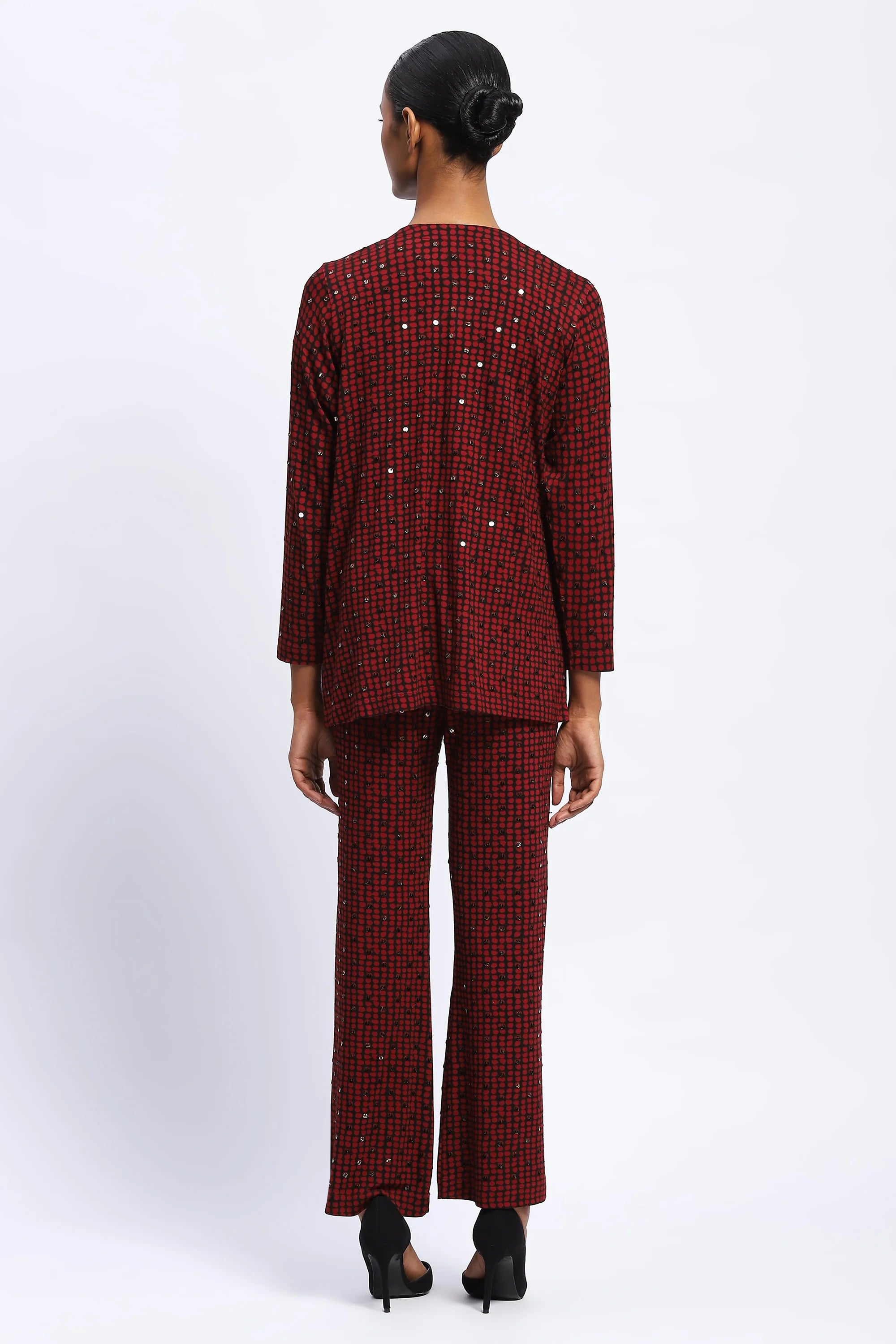 Embellished Dot Print Shrug
