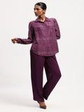 Embroidered Tussar Print Shirt