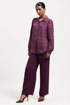 Embroidered Tussar Print Shirt