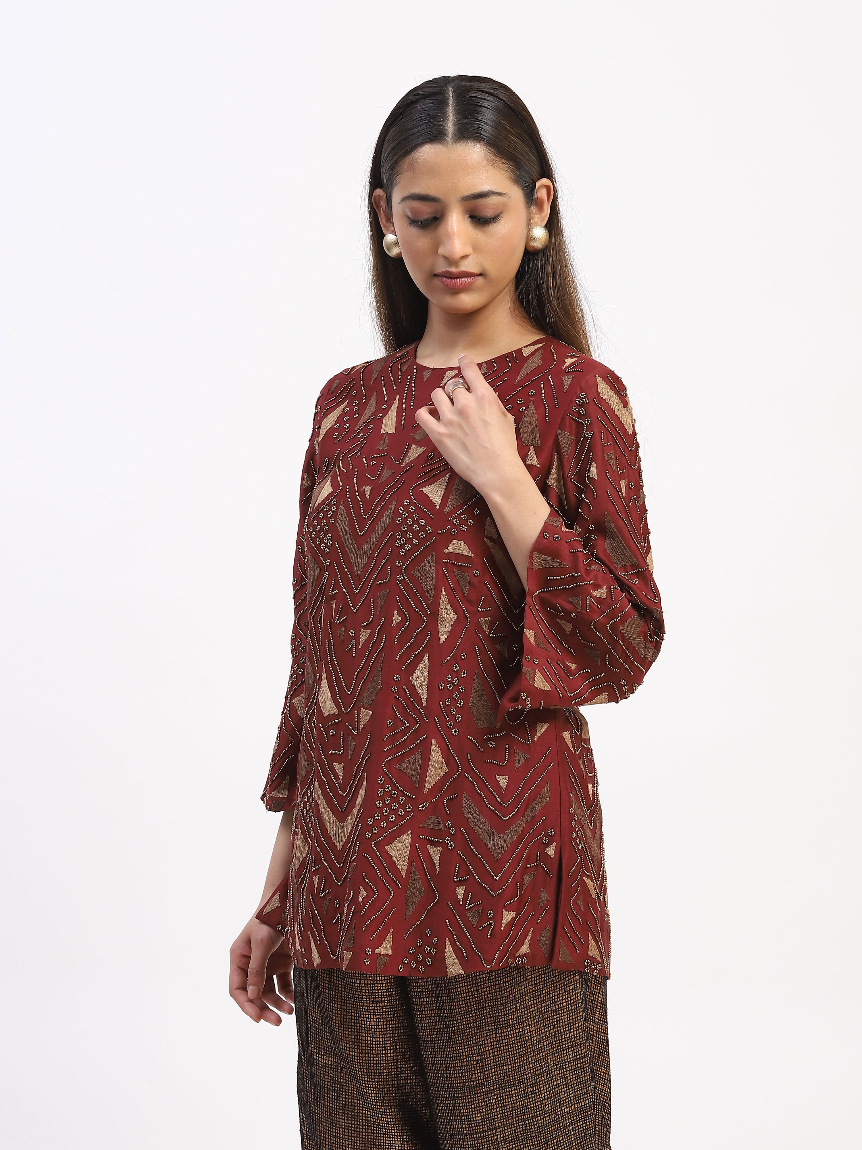 Embellished Chevron Top