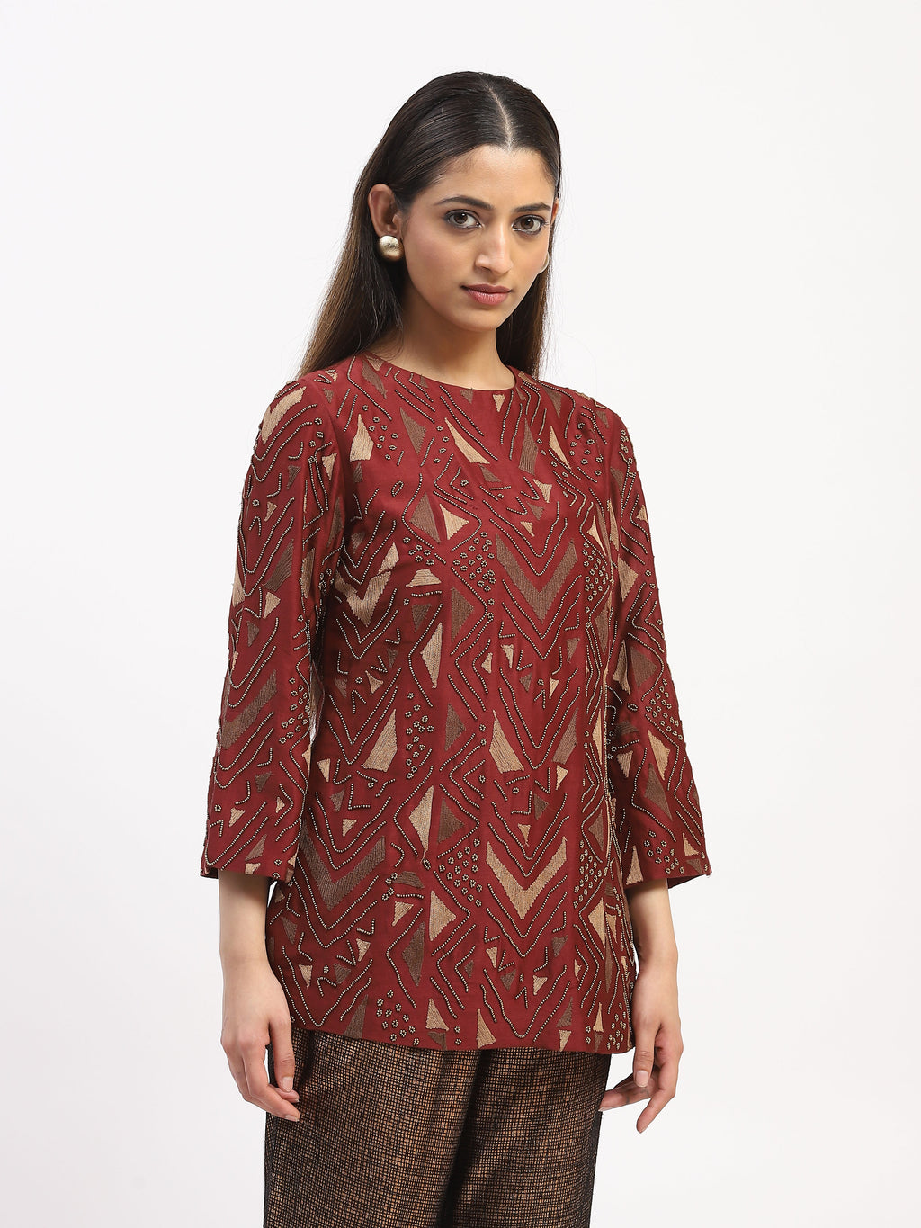 Embellished Chevron Top