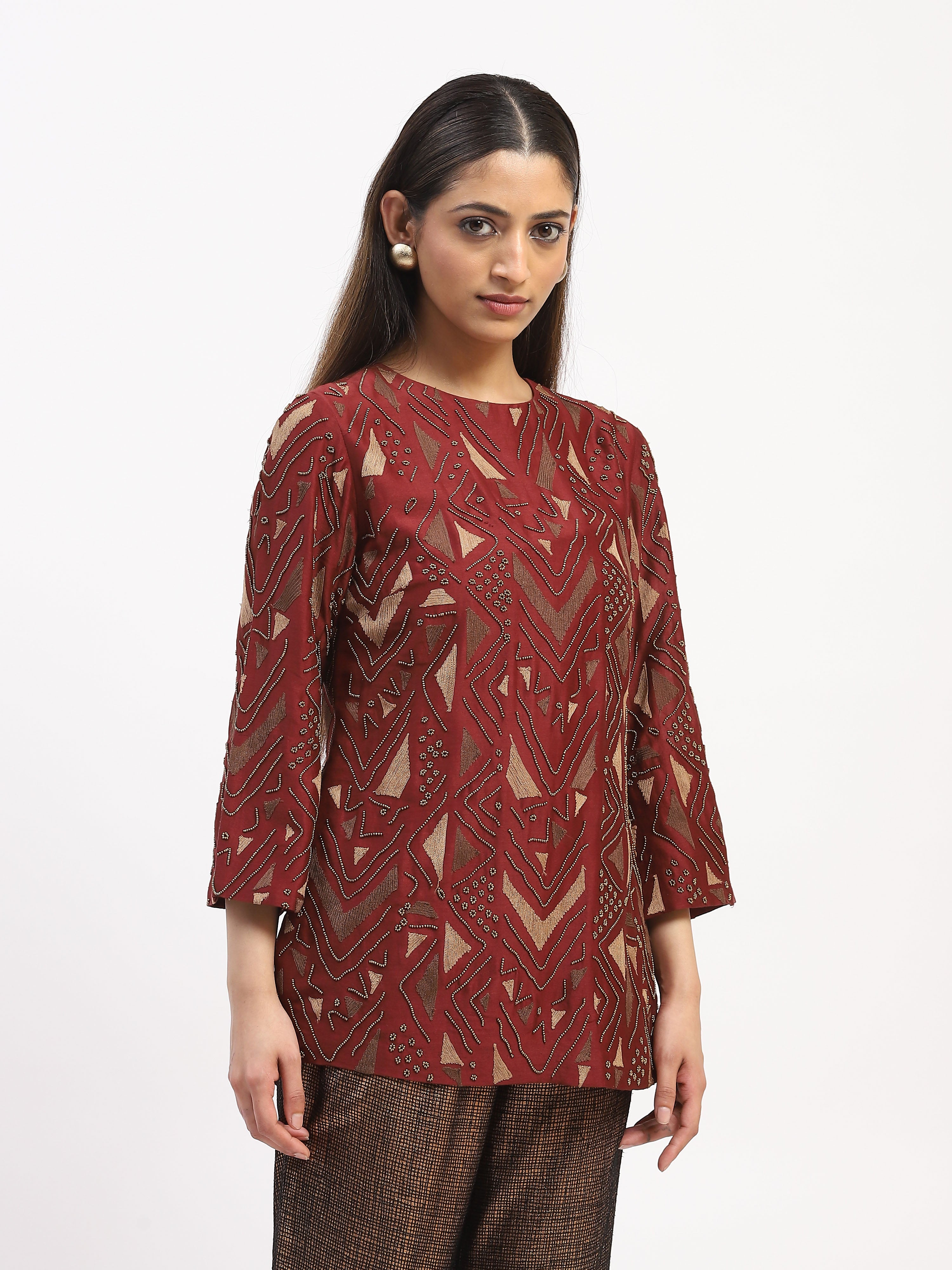 Embellished Chevron Top