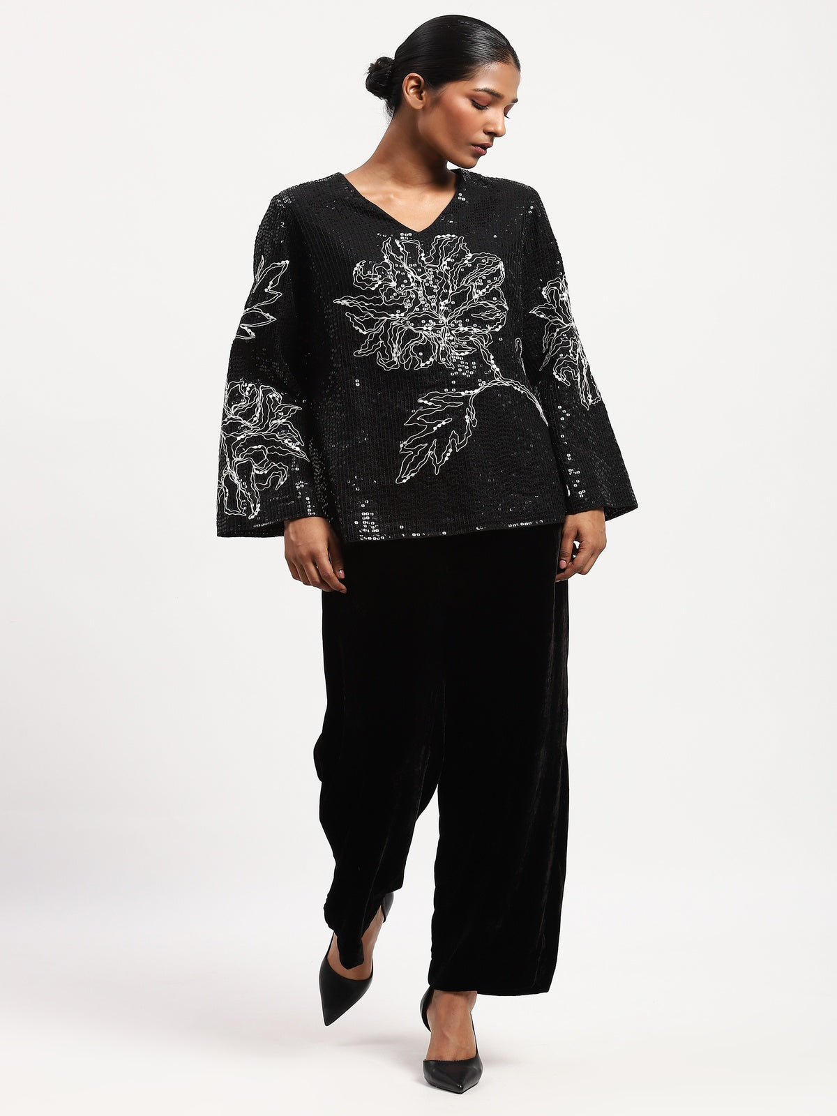 Sequin Floral Top