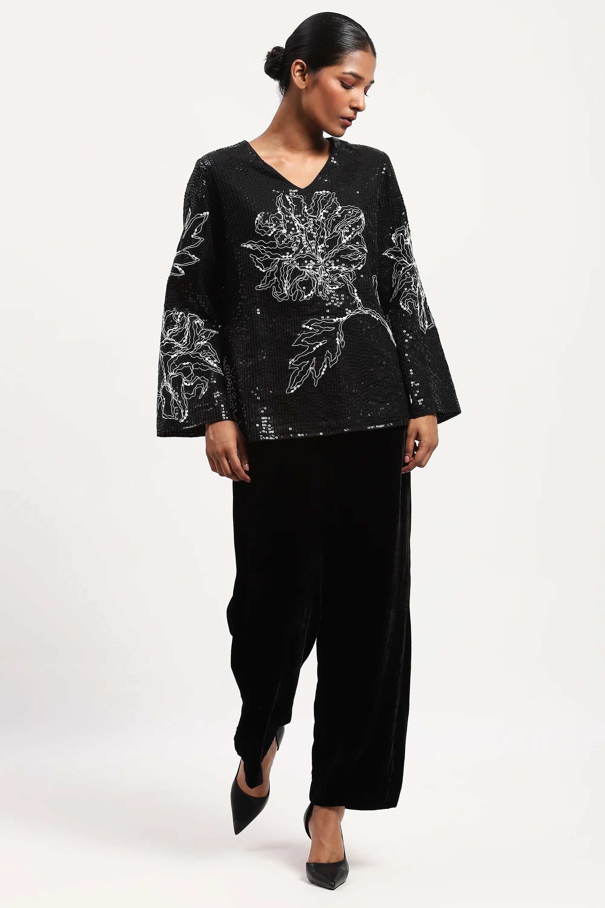 Sequin Floral Top
