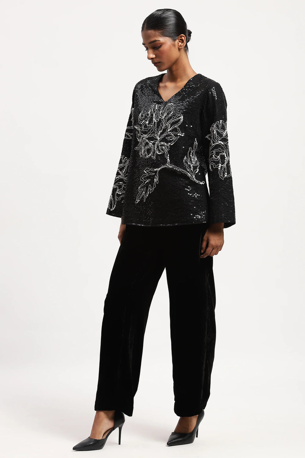 Sequin Floral Top