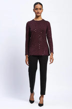 Embellished Dot Print Top