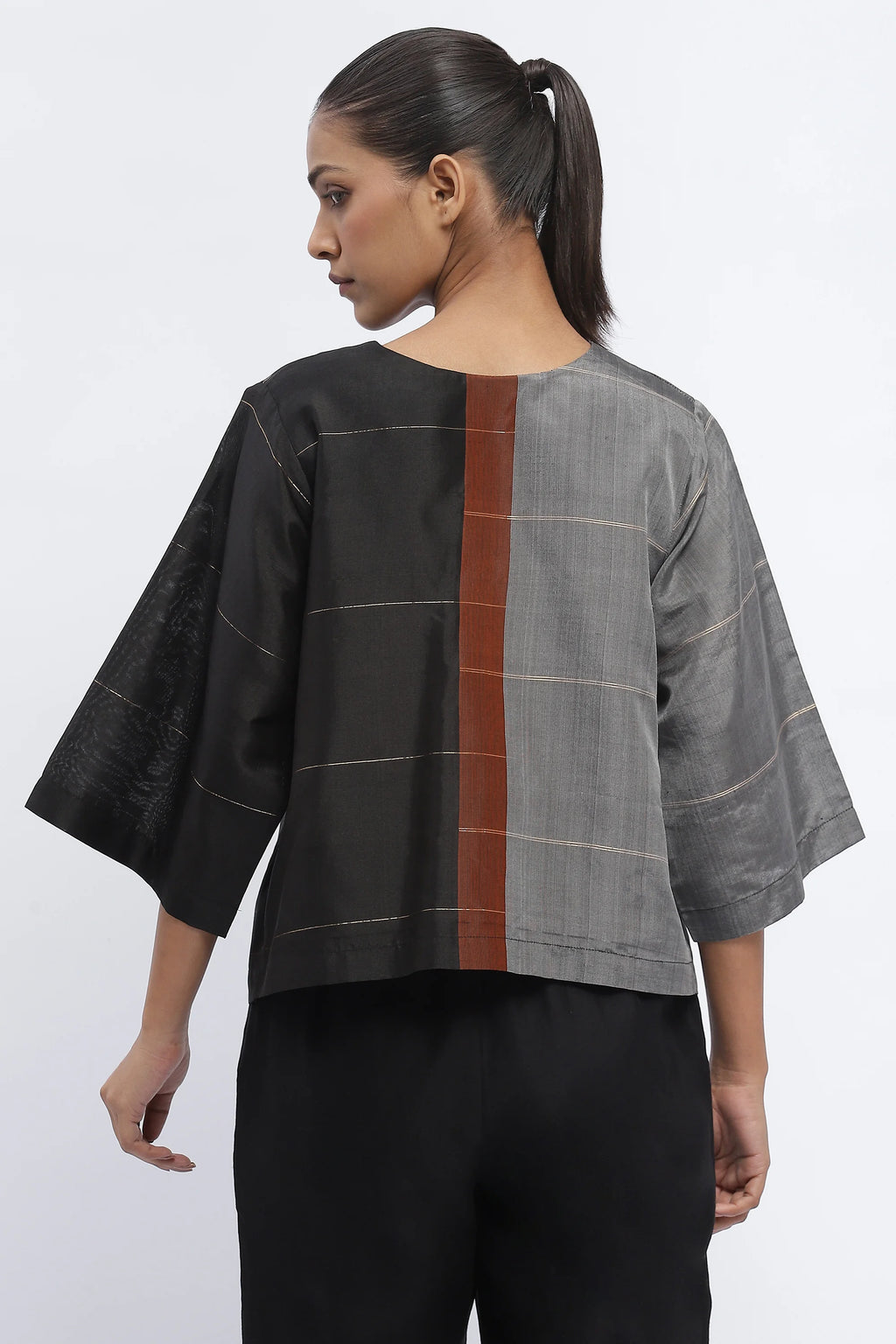Woven Colourblock Top