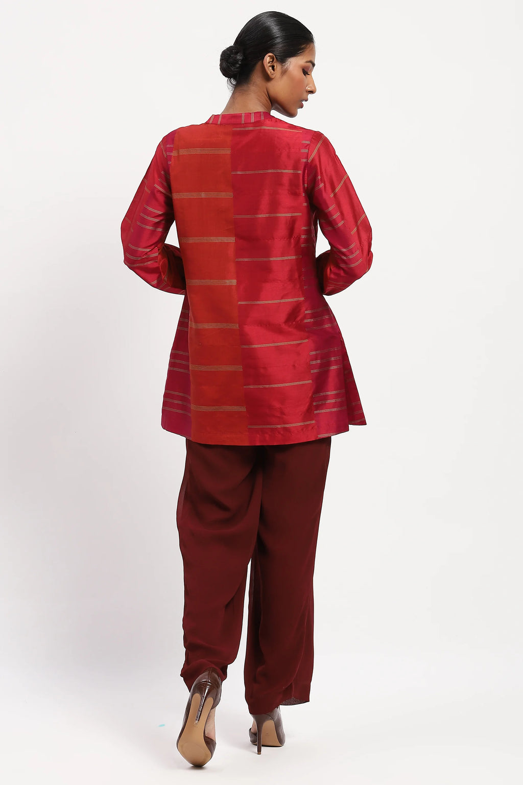 Woven Colourblock Top