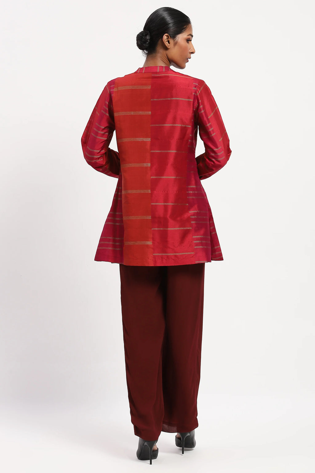 Woven Colourblock Top