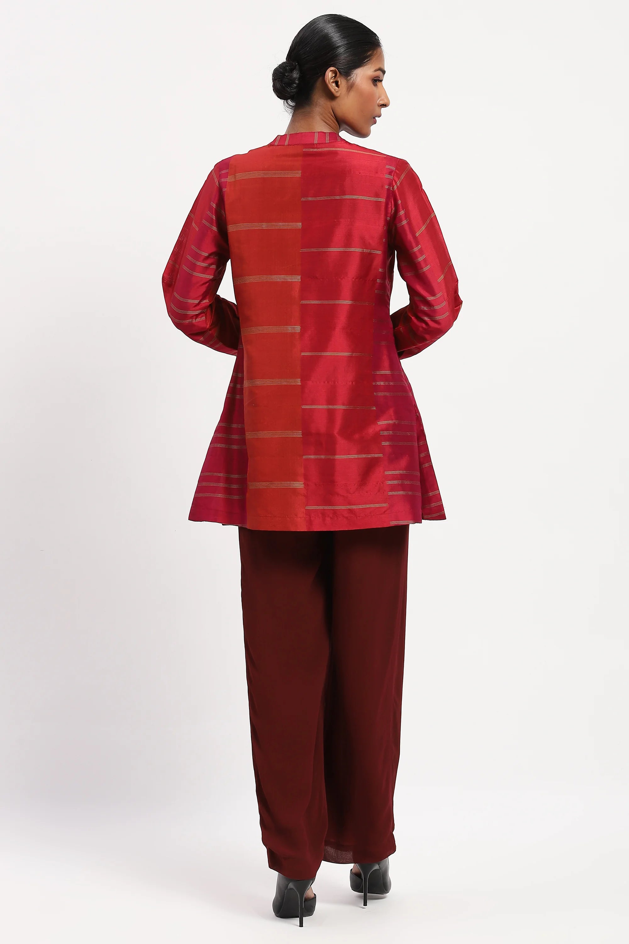 Woven Colourblock Top