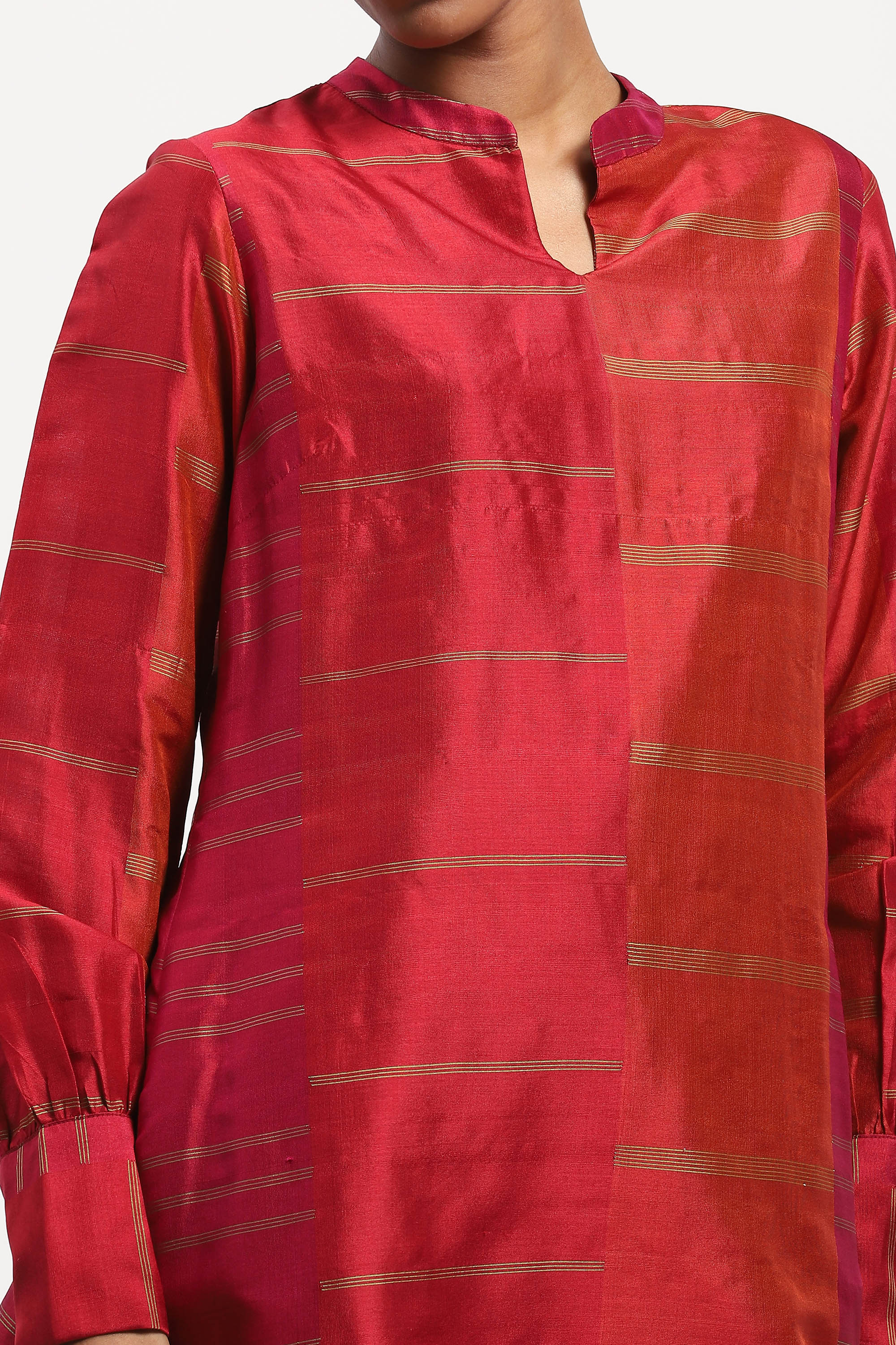 Woven Colourblock Top