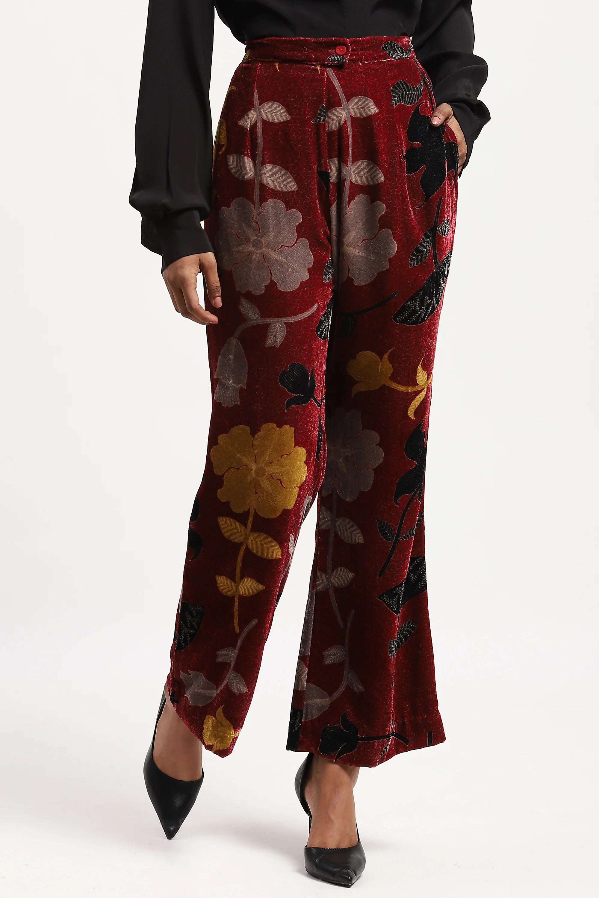Floral Velvet Trouser