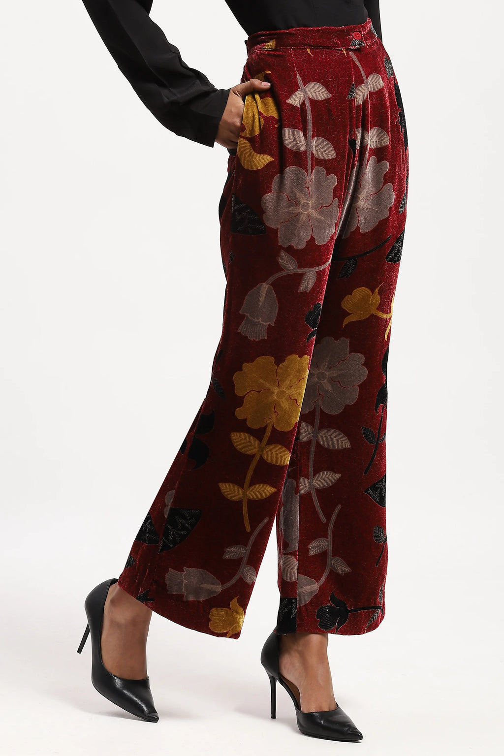 Floral Velvet Trouser