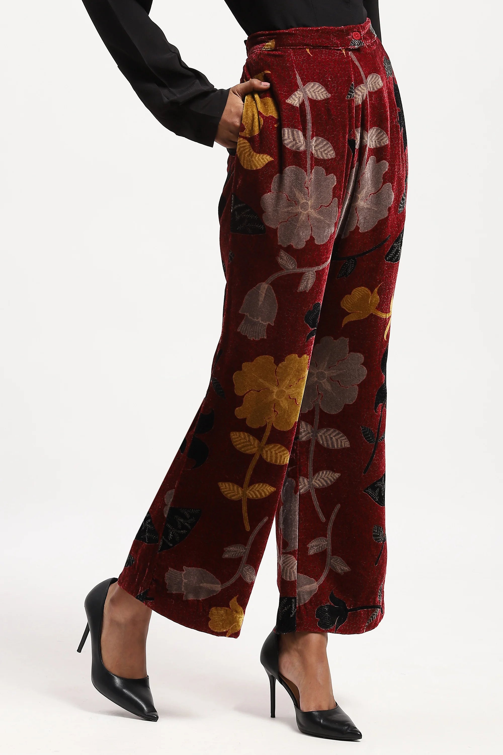 Floral Velvet Trouser