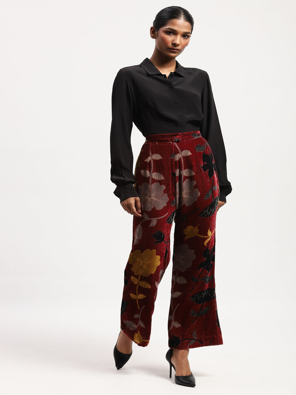 Floral Velvet Trouser