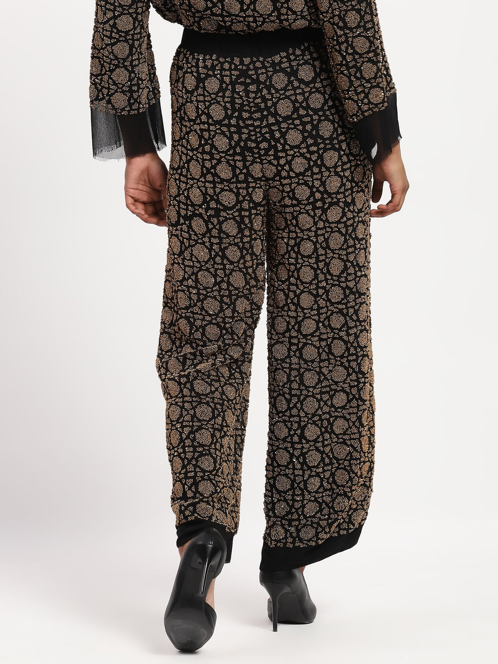 Embellished Wicker Pattern Trouser