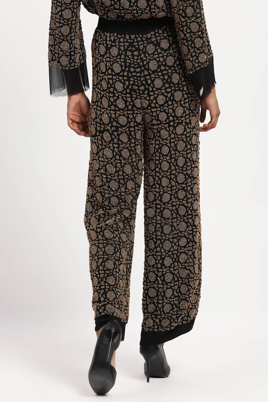 Embellished Wicker Pattern Trouser