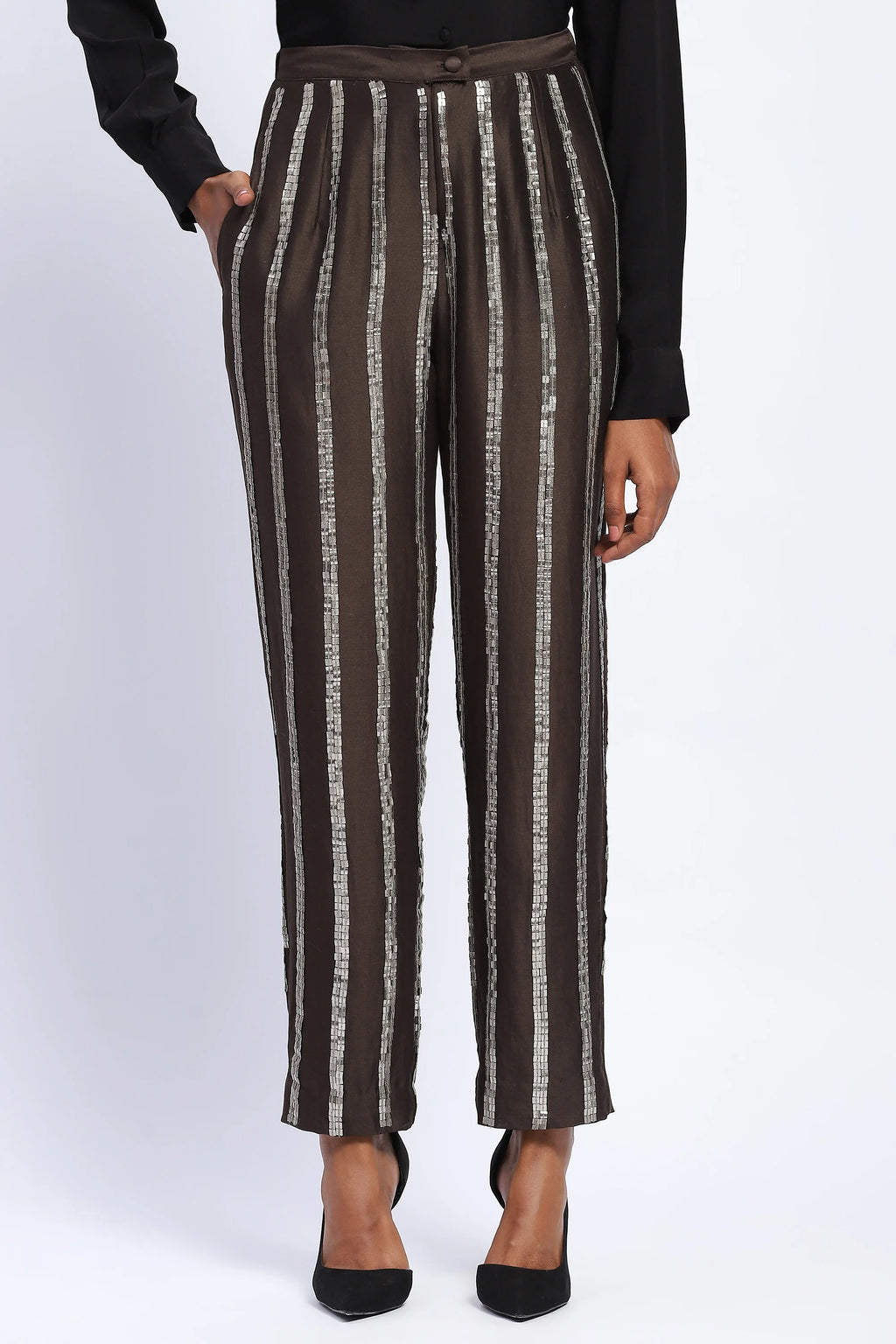 Sequin Windowpane Trouser