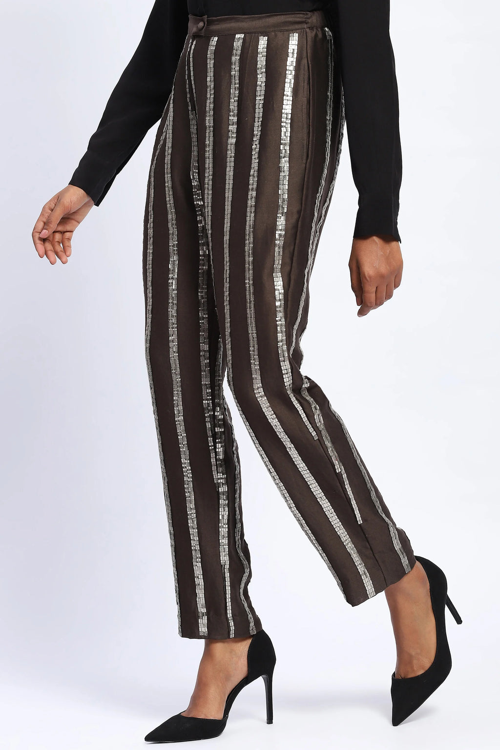 Sequin Windowpane Trouser
