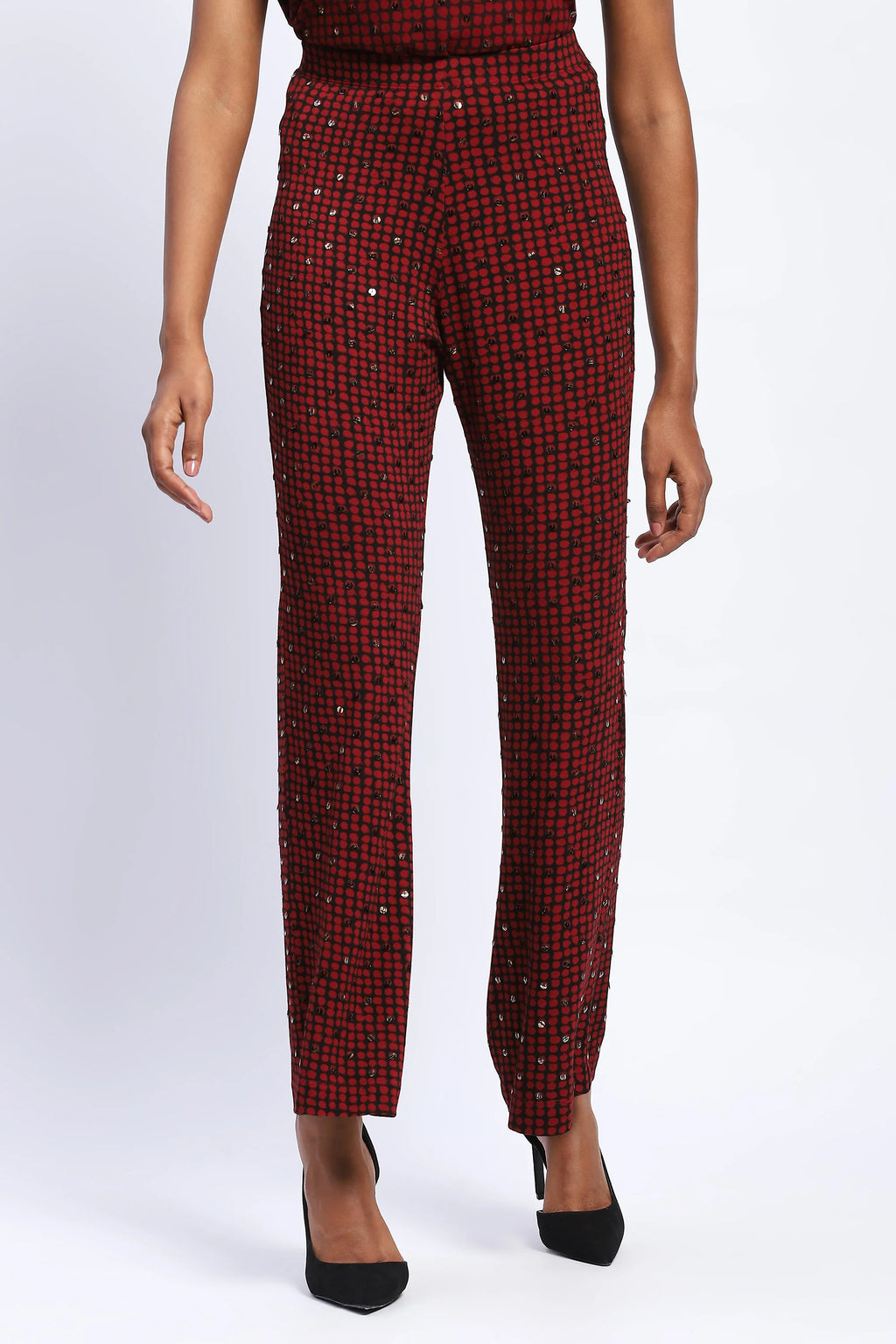 Embellished Dot Print Trouser
