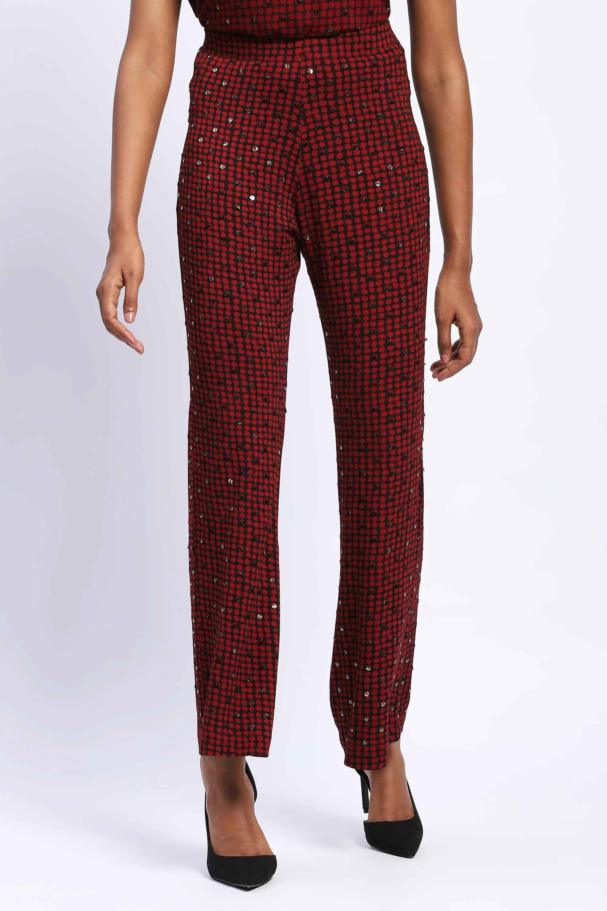 Embellished Dot Print Trouser