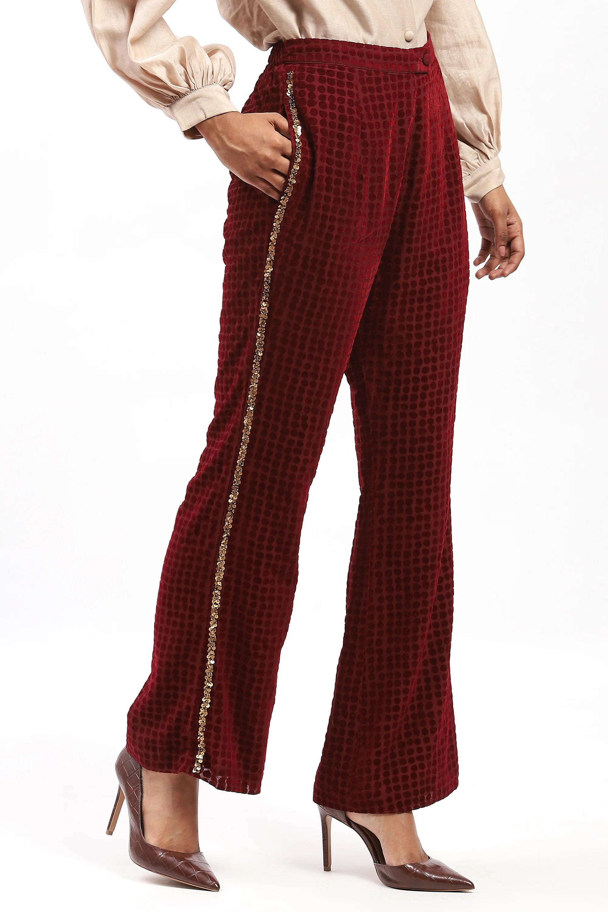 Dot Flock Trouser