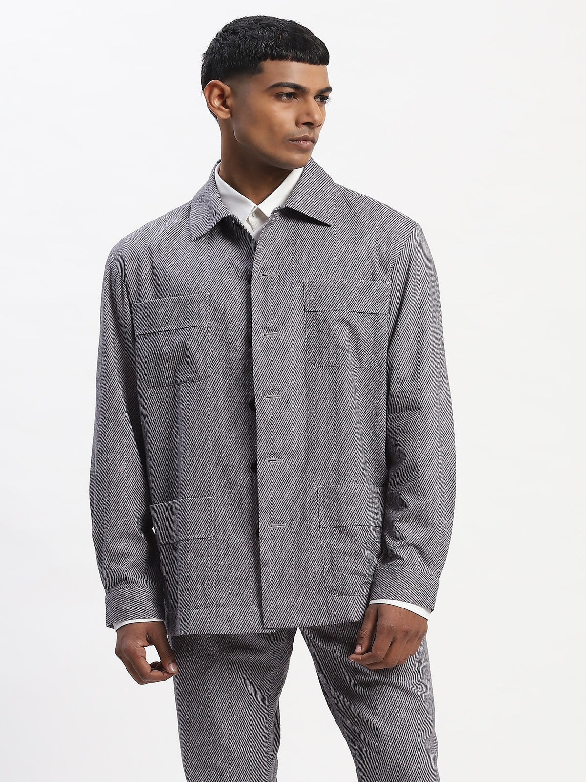 Diagonal Print Jacket