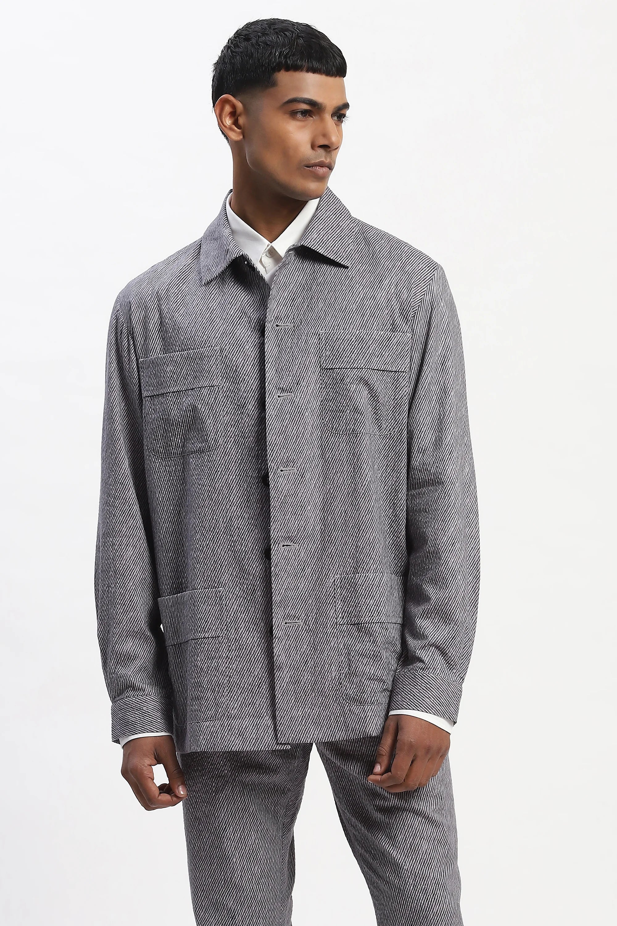 Diagonal Print Jacket