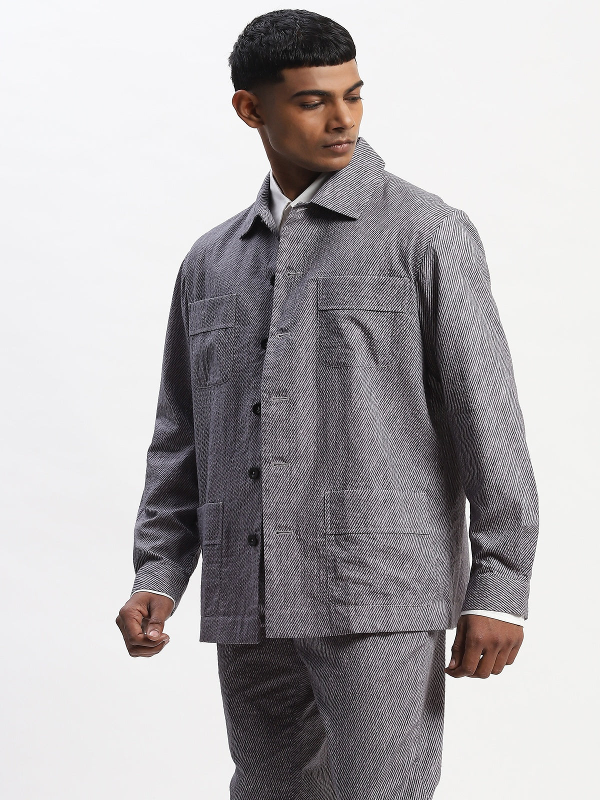 Diagonal Print Jacket