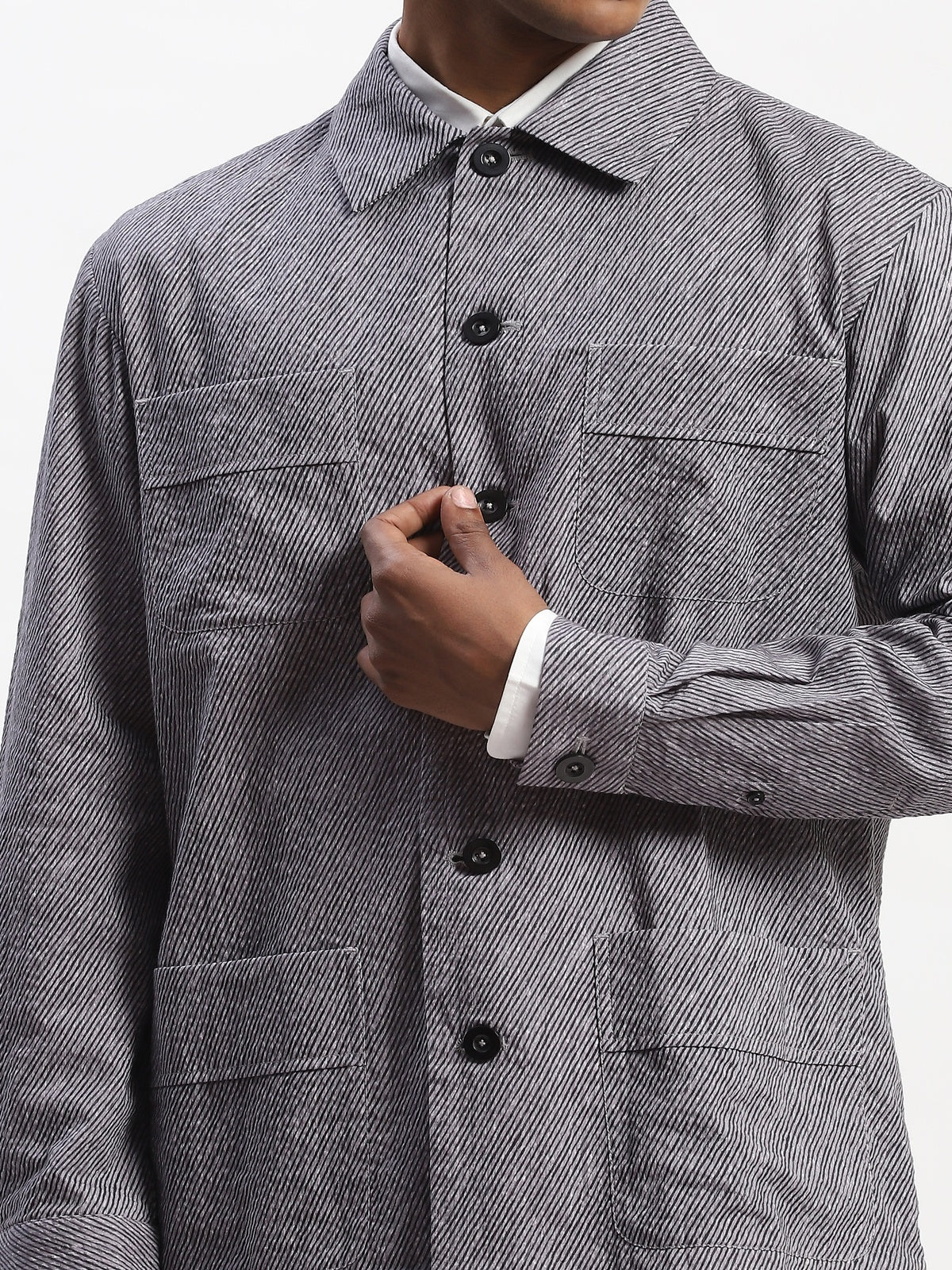 Diagonal Print Jacket