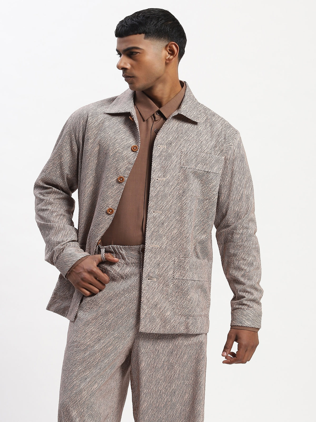 Diagonal Print Jacket