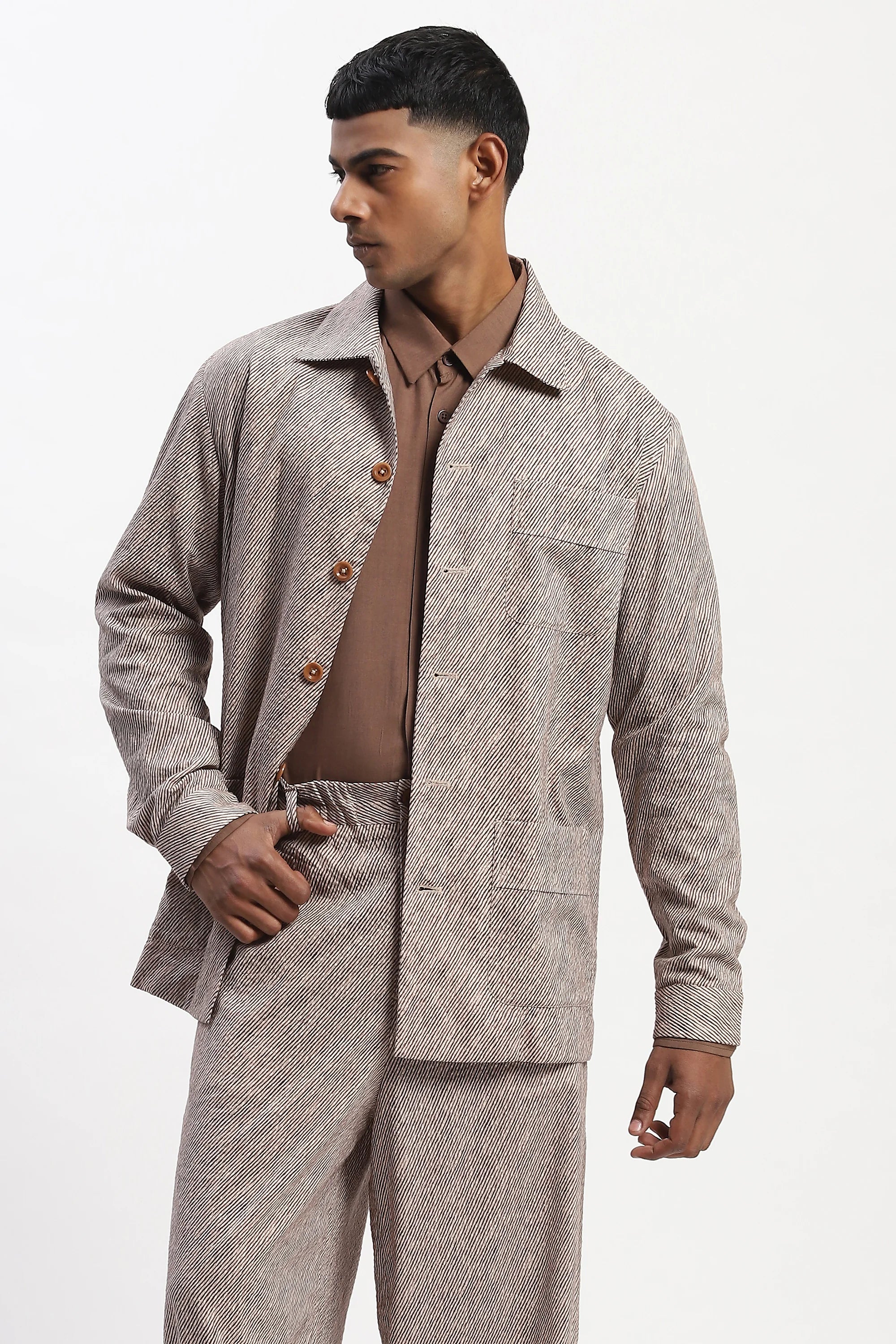 Diagonal Print Jacket