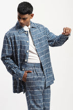 Hand Block Printed Grid Jacket