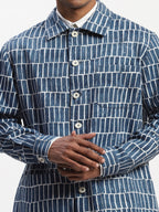 Hand Block Printed Grid Jacket