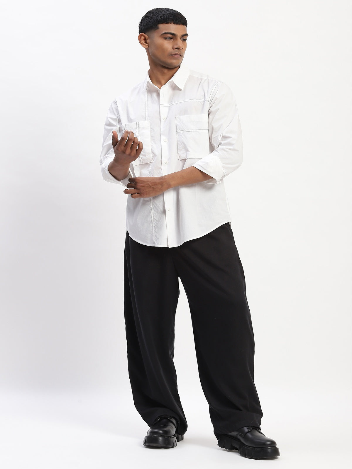 Tonal Patchwork Shirt