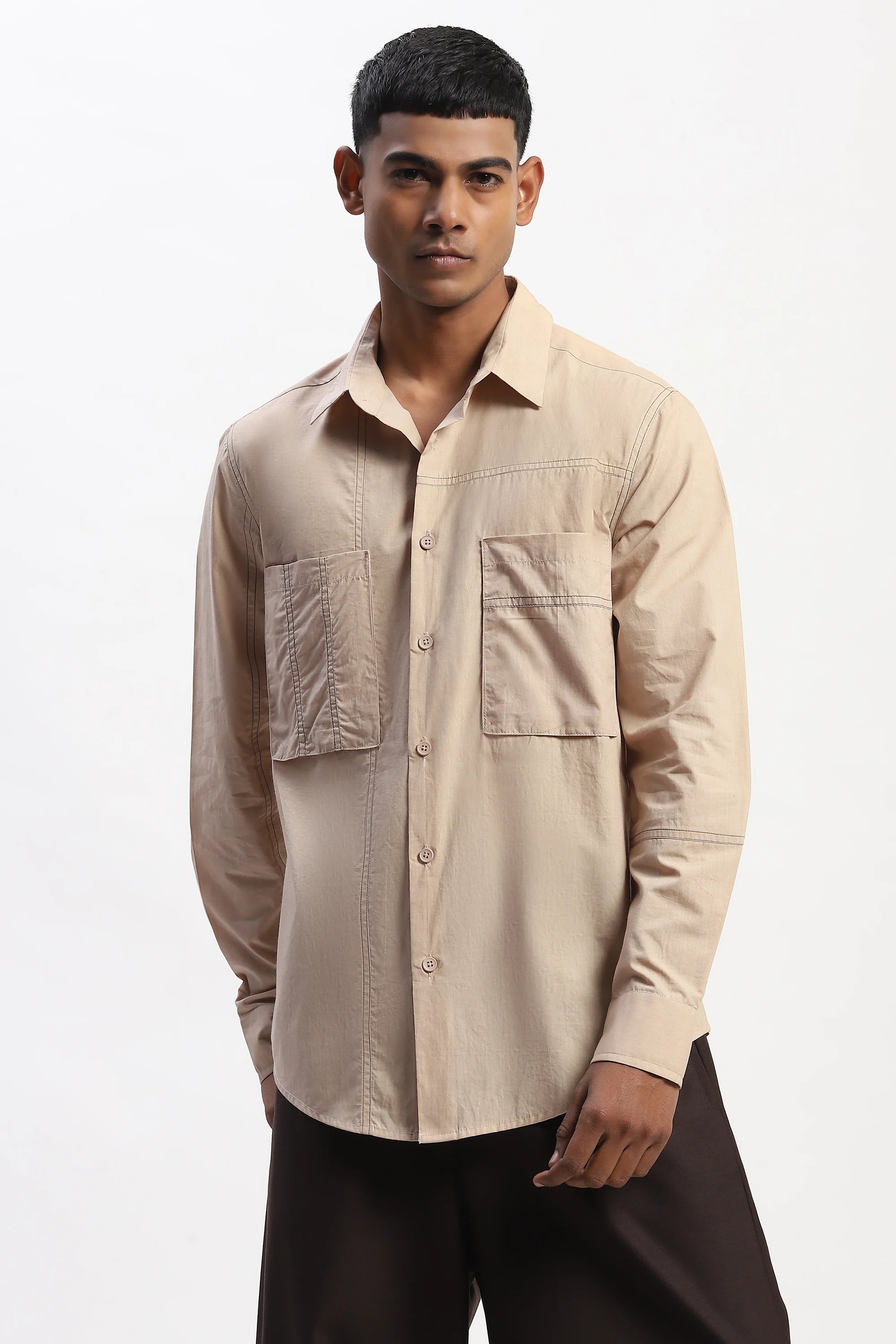 Tonal Patchwork Shirt