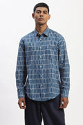 Hand Block Printed Grid Shirt
