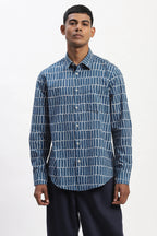 Hand Block Printed Grid Shirt