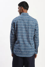 Hand Block Printed Grid Shirt