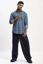 Hand Block Printed Grid Shirt