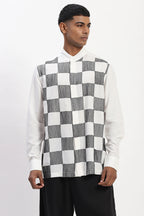 Crewel Embroidered Blocks Shirt