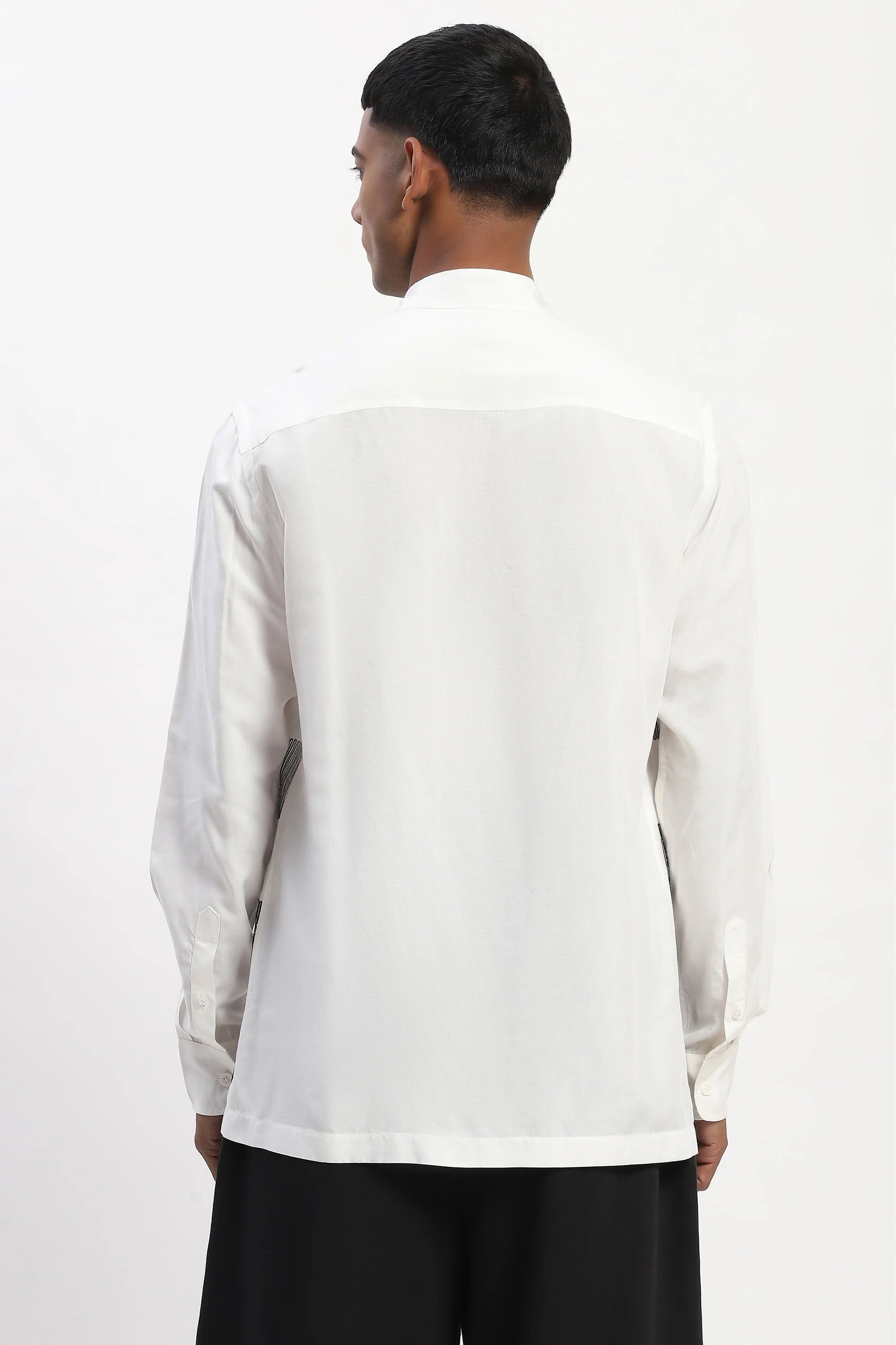 Crewel Embroidered Blocks Shirt