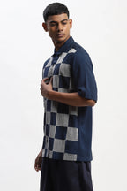 Crewel Embroidered Blocks Shirt